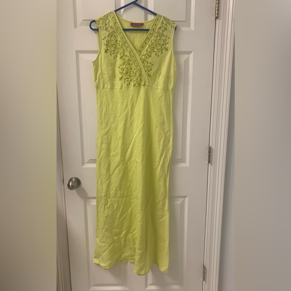 IVY PARK Green Sleeveless V-neck Sheath Maxi Dress